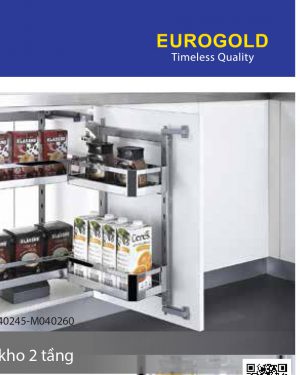 Hệ giá kho 2 tầng M040245 inox hộp cánh mở – Eurogold