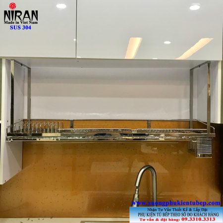 Giá chén dĩa treo đáy tủ inox 304 Niran NR0613