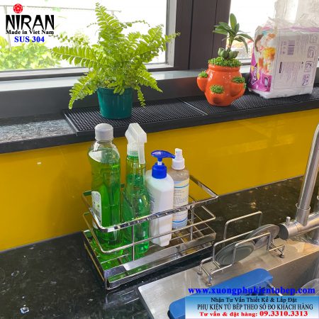 Kệ đựng nước rửa chén bùi nhùi inox 304 không gỉ sét Niran NR3002