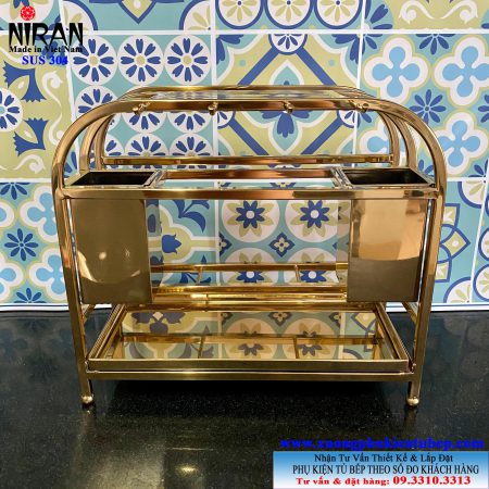 Kệ treo dụng cụ bếp đa năng inox 304 Gold Niran NR3019