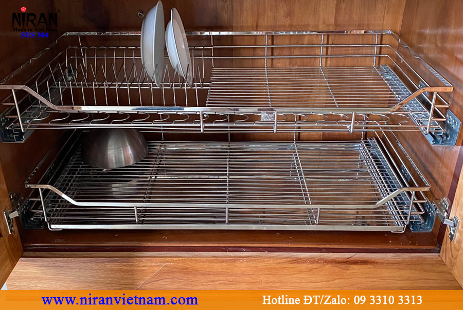  rổ chén dĩa xoong nồi inox 304
